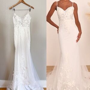 Everlasting Affection White Lace Mermaid Maxi Dress